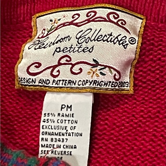 Vintage Heirloom Collectibles Red Scottie Dog Christmas Sweater Size M - Picture 4 of 5